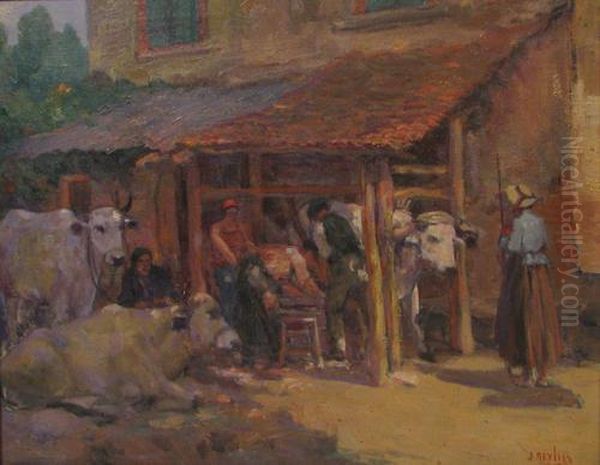 The Blacksmith Shop Oil Painting by Jean Neylies