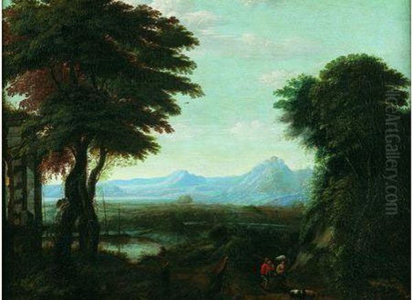 Paysage Fluvial Panoramique Oil Painting by Gillis Neyts