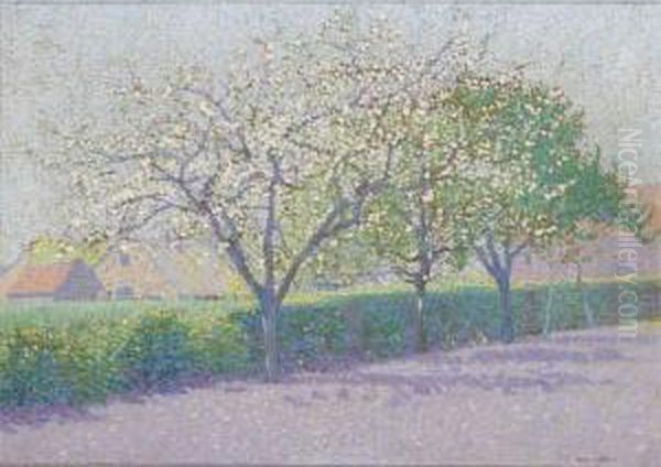 Lente In Laren/blaricum Oil Painting by Ferdinand Hart Nibbrig