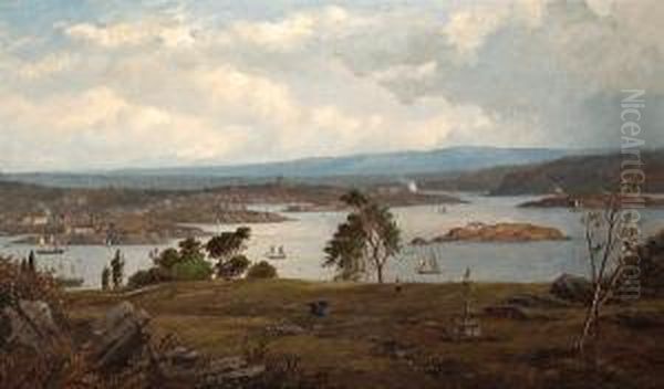 Plymouth Oil Painting by Richard Henry Nibbs