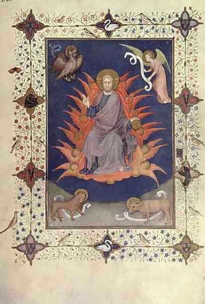 Psalms of Penitence Christ in Majesty from the Tres Riches Heures du Duc de Berry Oil Painting by Jacquemart De Hesdin