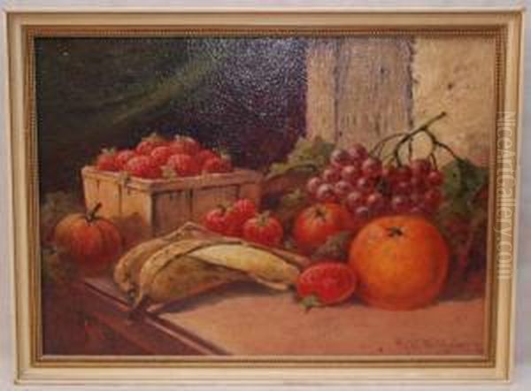 Still Life Fruits Oil Painting by George Washington Nicholson