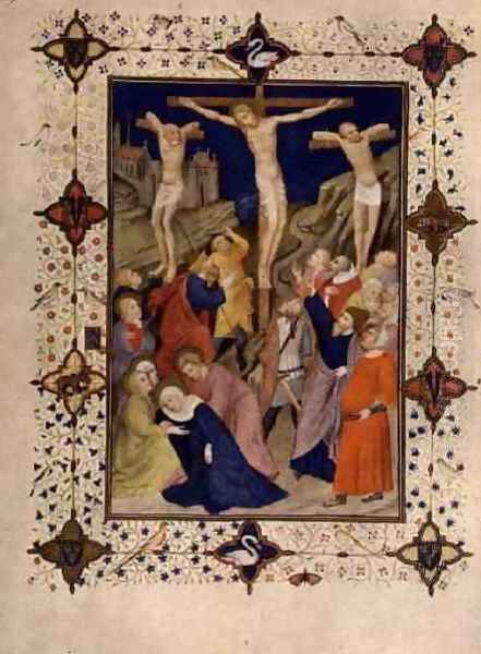 Hours of the Cross None Jesus on the Cross from the Tres Riches Heures du Duc de Berry Oil Painting by Jacquemart De Hesdin