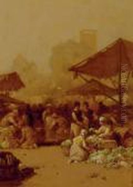 The Marketplace Oil Painting by George Washington Nicholson