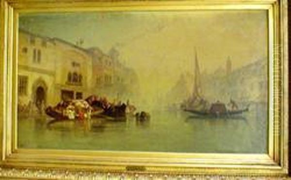 Venice At Sunset Oil Painting by George Washington Nicholson