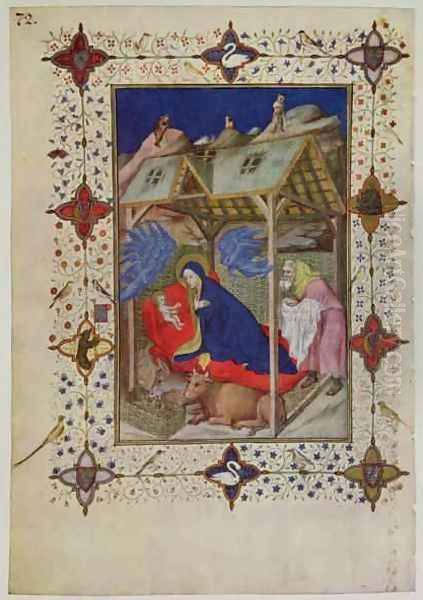 Hours of Notre Dame Prime The Birth of Christ from the Tres Riches Heures du Duc de Berry 2 Oil Painting by Jacquemart De Hesdin