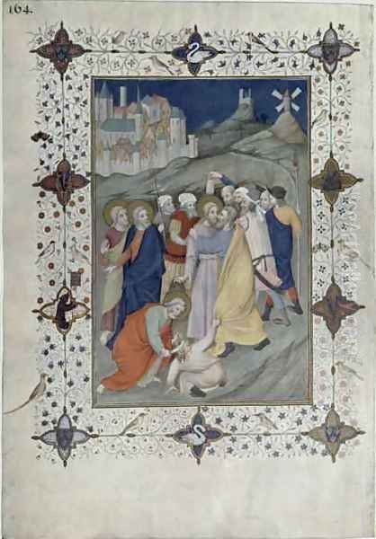 Hours of the Cross Matin and Laudes The Betrayal by Judas from the Tres Riches Heures du Duc de Berry Oil Painting by Jacquemart De Hesdin