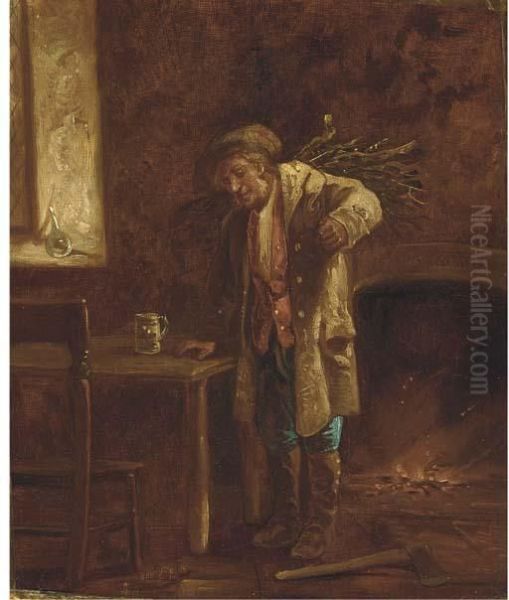 Wood For The Fire Oil Painting by Erskine E. Nicol