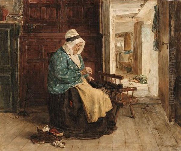 The Sewing Basket Oil Painting by John Watson Nicol