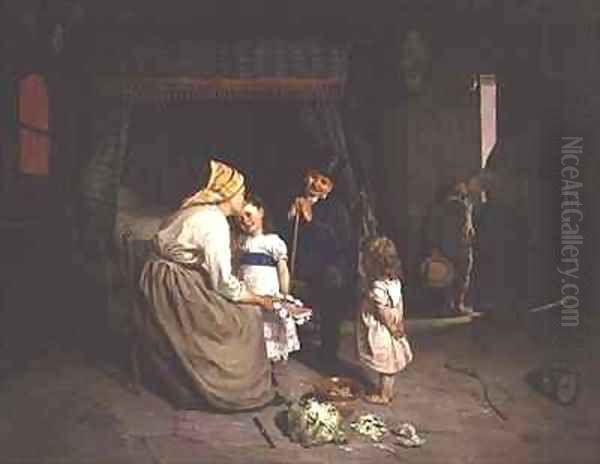 Before Going to Church Oil Painting by Charles Bertrand D'entraygues