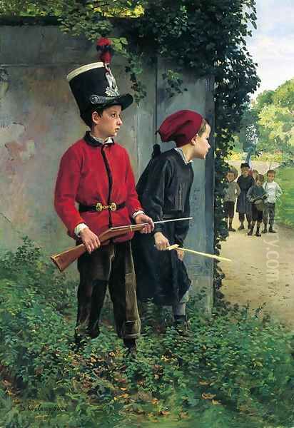 The ambush Oil Painting by Charles Bertrand D'entraygues