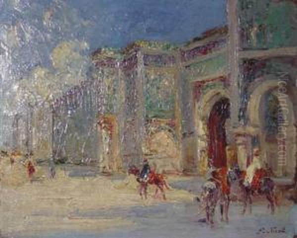 Bab-el-massour (meknes) Oil Painting by Francois Nicot