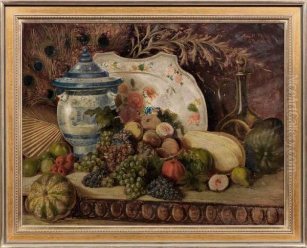 Fruchtestillleben Oil Painting by August Heinrich Niedmann