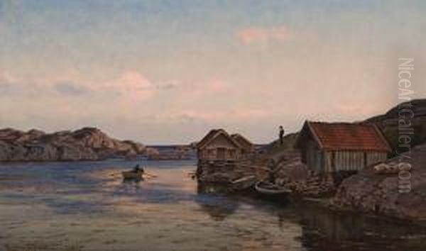 Dagen Endt Oil Painting by Amaldus Clarin Nielsen