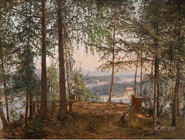 Waldlandschaft Oil Painting by Amaldus Clarin Nielsen