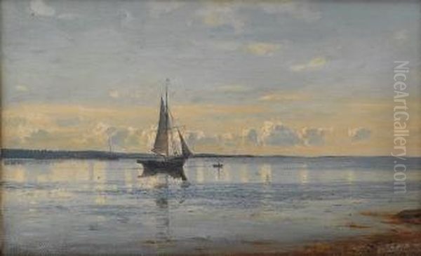 Morgenstemning Utenfor Fredrikstad 1902 Oil Painting by Amaldus Clarin Nielsen