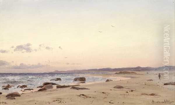 Aftenstemning Oil Painting by Amaldus Clarin Nielsen