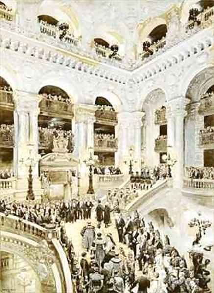 Inauguration of the Paris Opera House Oil Painting by Jean Baptiste Edouard Detaille