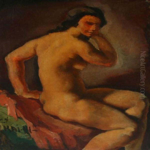 Nude Study Oil Painting by Kai Nielsen