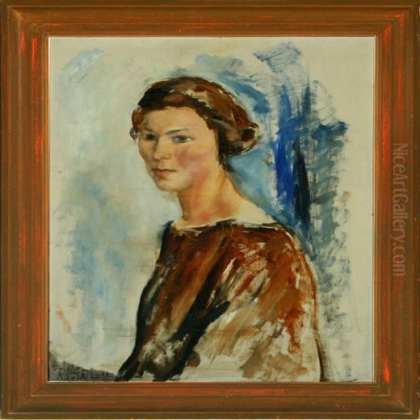 Portrait Of A Woman Oil Painting by Kai Nielsen