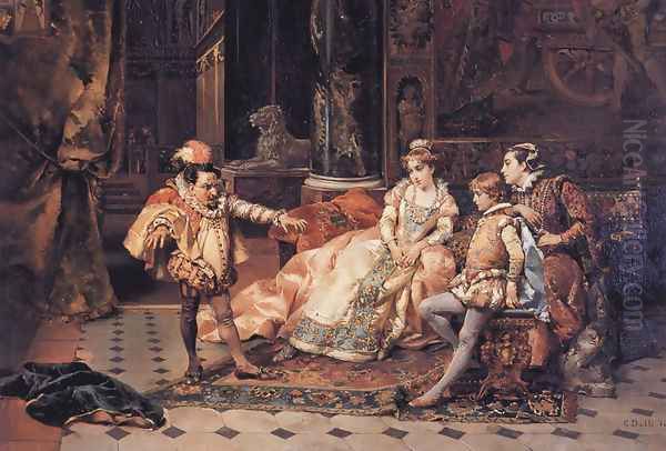 The Court Jester Oil Painting by Cesare-Auguste Detti