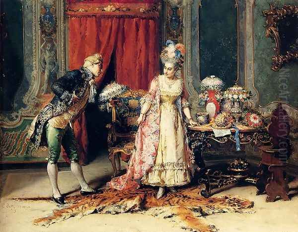 Flowers For Her Ladyship Oil Painting by Cesare-Auguste Detti