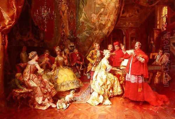 The Gala Recital Oil Painting by Cesare-Auguste Detti