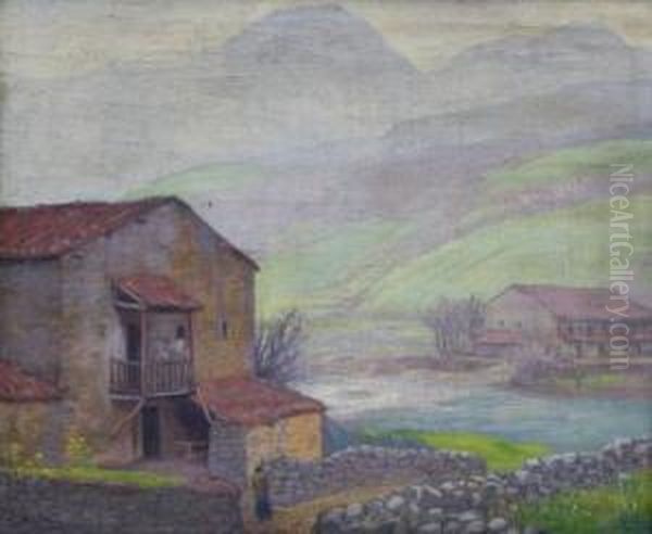 Ramales. Santander Oil Painting by Enrique Nieto Uribarri