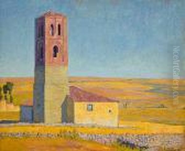 Iglesia En Campos De Castilla Oil Painting by Enrique Nieto Uribarri