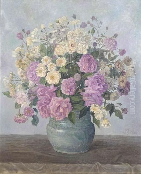 A Summer Bouquet Oil Painting by Jaap Nieweg