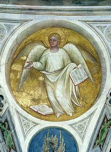 Angel in an oculus 1360-70 Oil Painting by Giusto di Giovanni de' Menabuoi