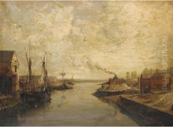 From The Bridge, Maldon, Essex Oil Painting by Robert Nightingale