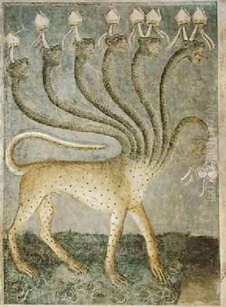 The seven-headed beast coming from the sea 1360-70 Oil Painting by Giusto di Giovanni de' Menabuoi