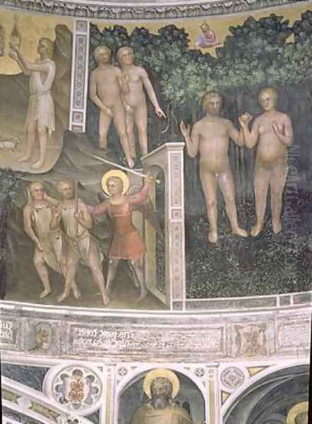 The Original Sin and the Expulsion from Paradise 1360-70 Oil Painting by Giusto di Giovanni de' Menabuoi