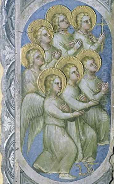 The Seven Angels of the Apocalypse Receive the Seven Flasks 1360-70 Oil Painting by Giusto di Giovanni de' Menabuoi