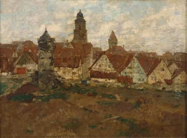 Ansicht Von Grebenstein In Hessen. Oil Painting by Erich Nikutowski