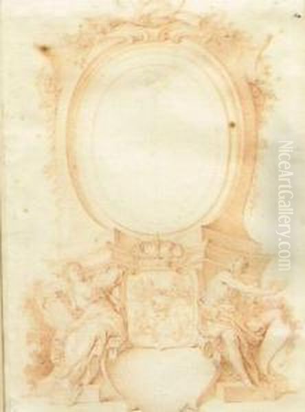 Design For A Portrait Cartouche Oil Painting by Johann Esaias Nilson