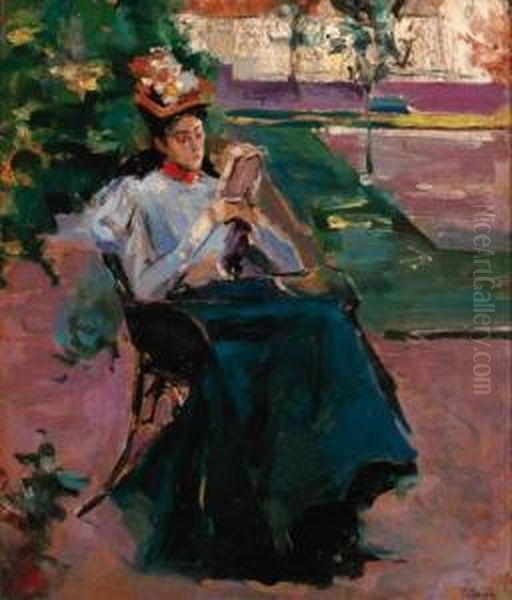 A Good Read Oil Painting by Petr Alexandrovich Nilus