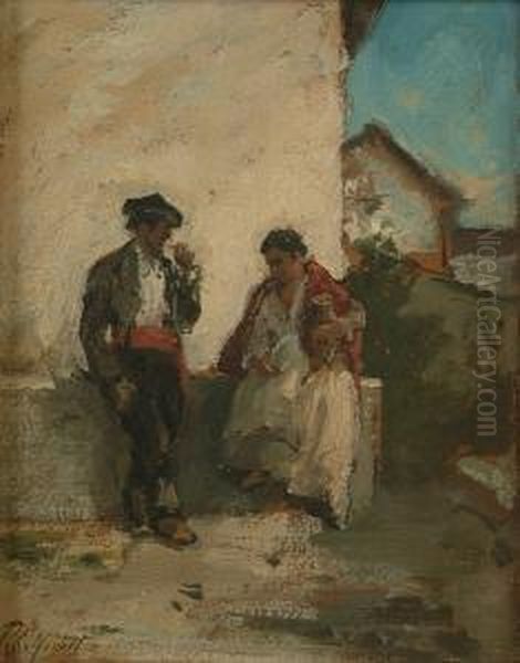 Study Of Spanish Figures Oil Painting by Pollok Sinclair Nisbet