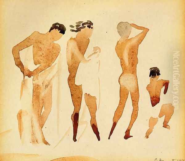 Simi-Nude Figures Oil Painting by Charles Demuth