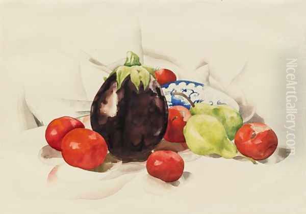 Eggplant and Tomatoes Oil Painting by Charles Demuth