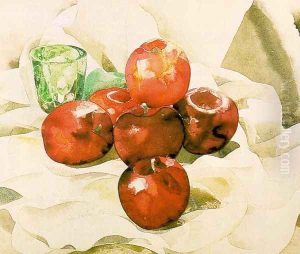 Still Life with Apples and a Green Glass 1925 Oil Painting by Charles Demuth