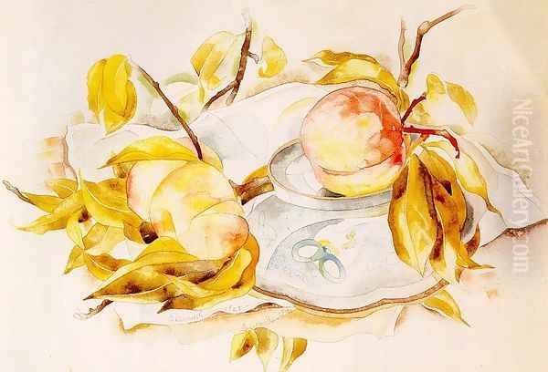 Peaches 1923 Oil Painting by Charles Demuth