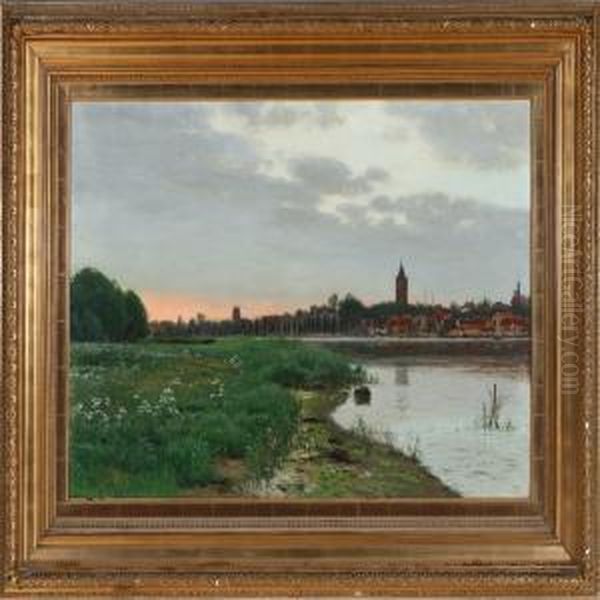 Summer Evening In Vordingborg, Denmark Oil Painting by Thorvald Simeon Niss