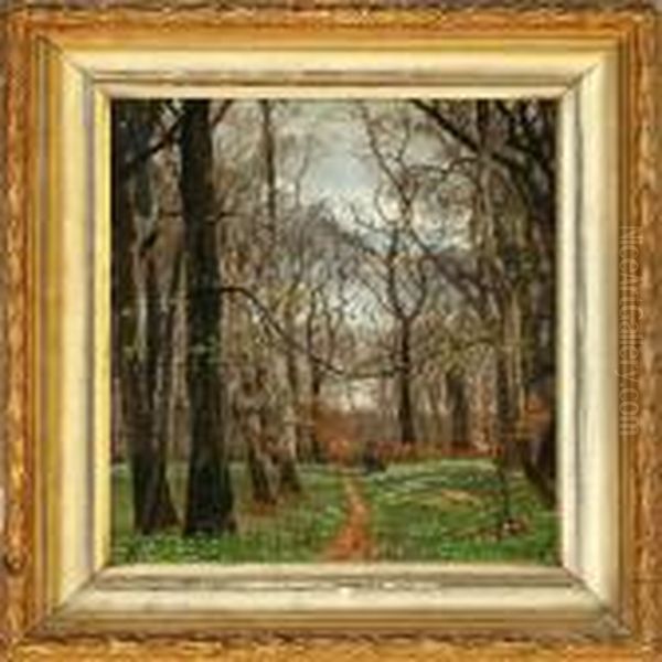 Spring Forest Scene Oil Painting by Thorvald Simeon Niss