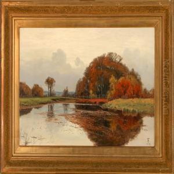 Autumn Landscape Oil Painting by Thorvald Simeon Niss