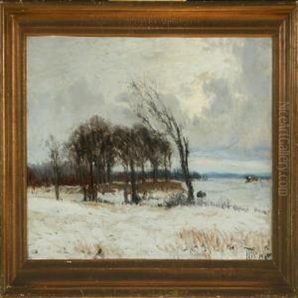 Wintry Scene Oil Painting by Thorvald Simeon Niss