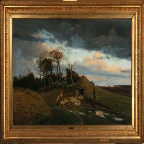 Autumn Evening At Stagsted Forest Oil Painting by Thorvald Simeon Niss