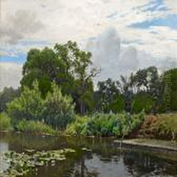 Pond With Waterlillies Oil Painting by Thorvald Simeon Niss