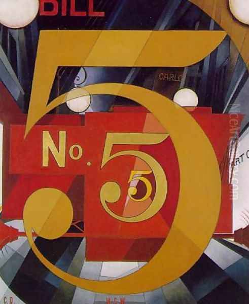 The Figure Five in Gold Oil Painting by Charles Demuth